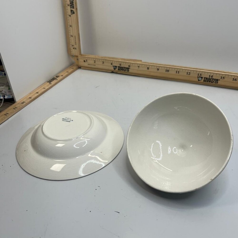 Vintage Derwood W.S. George Porcelain Dish with Pink Floral Design and Gold Trim - Picture 3 of 4